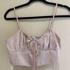 Princess Polly Blush and Black Spotted Top Size 4